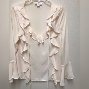 Love Riche top| Love Riche bell sleeves ruffle tie front|long sleeves bl…